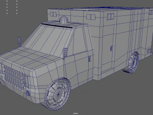 Low Poly Ambulance 01 3D Model