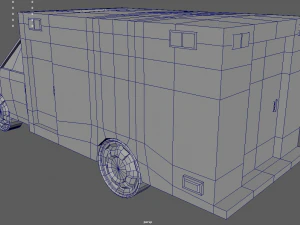 Low Poly Ambulance 01 3D Model