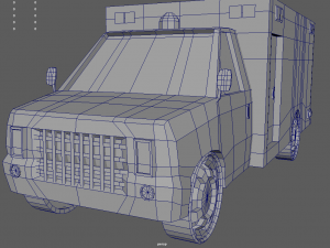 Low Poly Ambulance 01 3D Model