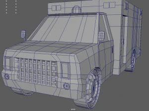 Low Poly Ambulance 01 3D Model