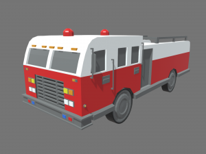 Low Poly Fire Truck 01 Modèle 3D