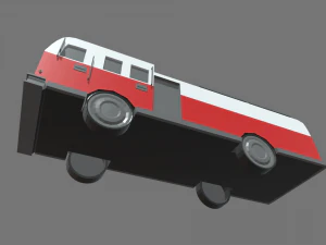 Low Poly Fire Truck 01 3D Model