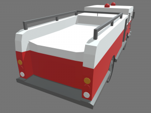 Low Poly Fire Truck 01 3D Model
