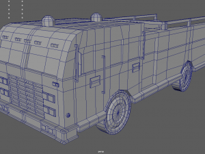 Low Poly Fire Truck 01 3D Model