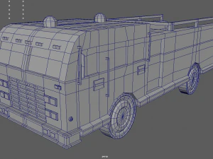 Low Poly Fire Truck 01 3D Model