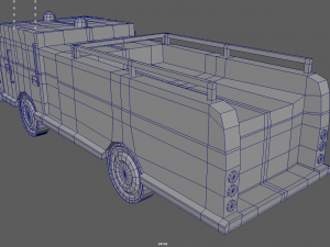 Low Poly Fire Truck 01 3D Model