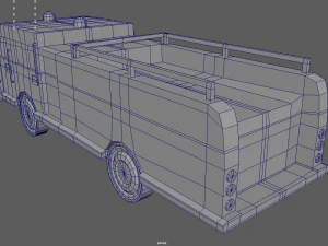 Low Poly Fire Truck 01 3D Model
