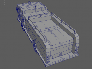 Low Poly Fire Truck 01 3D Model
