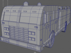 Low Poly Fire Truck 01 3D Model