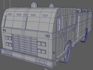 Low Poly Fire Truck 01 3D Model