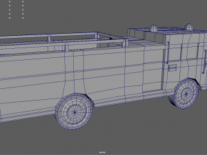 Low Poly Fire Truck 01 3D Model