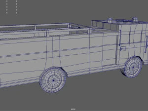 Low Poly Fire Truck 01 3D Model