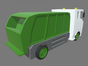 Low Poly Garbage Truck 01 3D Model