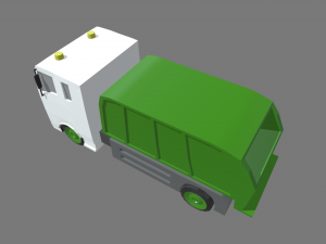 Low Poly Garbage Truck 01 3D Model