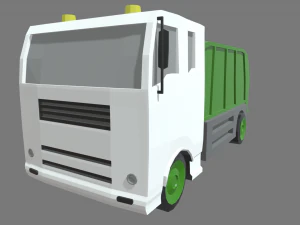 Low Poly Garbage Truck 01 3D Model