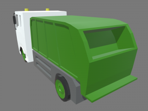 Low Poly Garbage Truck 01 3D Model