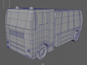 Low Poly Garbage Truck 01 3D Model