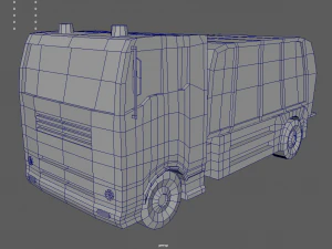 Low Poly Garbage Truck 01 3D Model