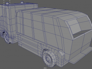 Low Poly Garbage Truck 01 3D Model