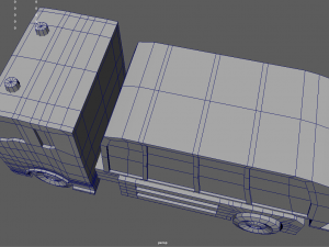 Low Poly Garbage Truck 01 3D Model