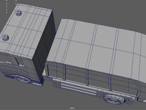 Low Poly Garbage Truck 01 3D Model