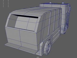 Low Poly Garbage Truck 01 3D Model