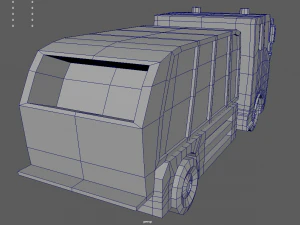 Low Poly Garbage Truck 01 3D Model