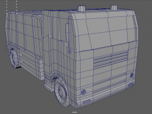 Low Poly Garbage Truck 01 3D Model