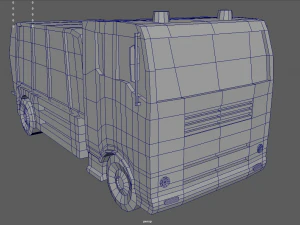 Low Poly Garbage Truck 01 3D Model