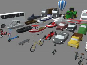 Low Poly Vehicle Pack 01 Model 3D