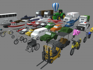 Low Poly Vehicle Pack 01 Model 3D