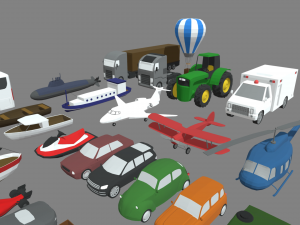 Low Poly Vehicle Pack 01 Model 3D