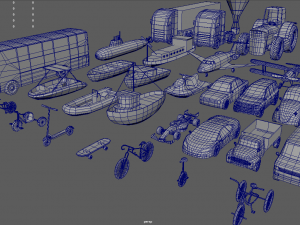 Low Poly Vehicle Pack 01 Model 3D