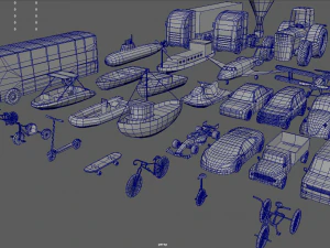 Low Poly Vehicle Pack 01 3D Model