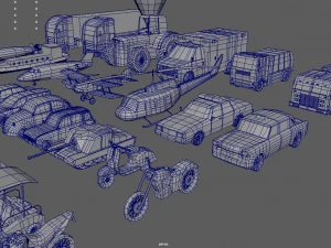 Low Poly Vehicle Pack 01 3D Model