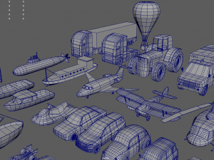 Low Poly Vehicle Pack 01 Model 3D