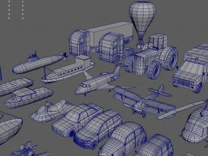 Low Poly Vehicle Pack 01 3D Model