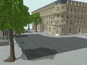 Paris Town Metro Station 01 Textured 3D Model