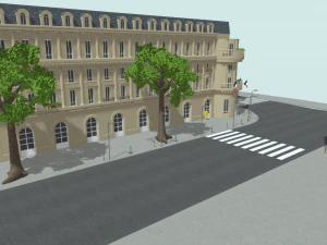 Paris Town Metro Station 01 Textured 3D Model