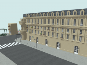 Paris Town Metro Station 01 Textured Model 3D