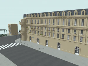 Paris Town Metro Station 01 Textured 3D Model