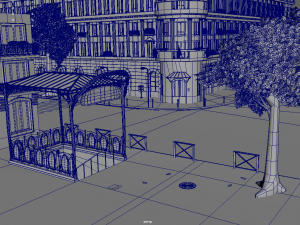 Paris Town Metro Station 01 Textured Model 3D