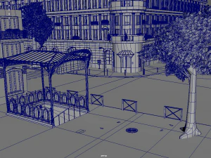 Paris Town Metro Station 01 Textured 3D Model