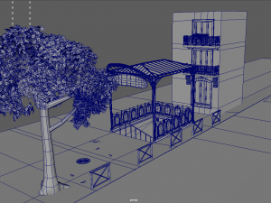 Paris Town Metro Station 01 Textured Model 3D