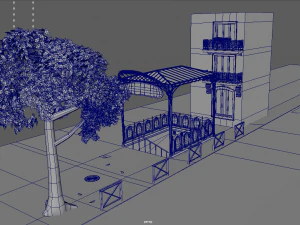 Paris Town Metro Station 01 Textured 3D Model