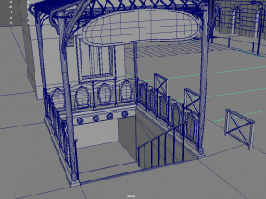 Paris Town Metro Station 01 Textured Model 3D