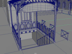 Paris Town Metro Station 01 Textured 3D Model