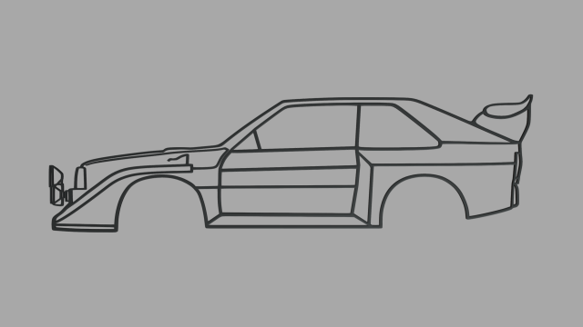 Audi S1 E2 Wall Silhouette 3D Принт Модель .c4d .max .obj .3ds .fbx .stl .blend 