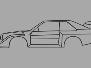 Audi S1 ​​E2 Настенный силуэт 3D Принт Модель