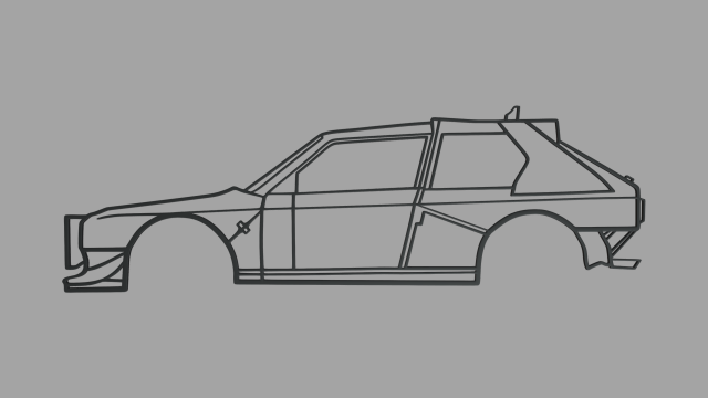 Lancia Delta S4 Wall Silhouette Model do druku 3D .c4d .max .obj .3ds .fbx .stl .blend 